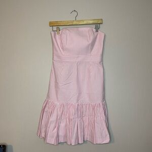 Vineyard Vines Kentucky Derby strapless pink striped dress size 0